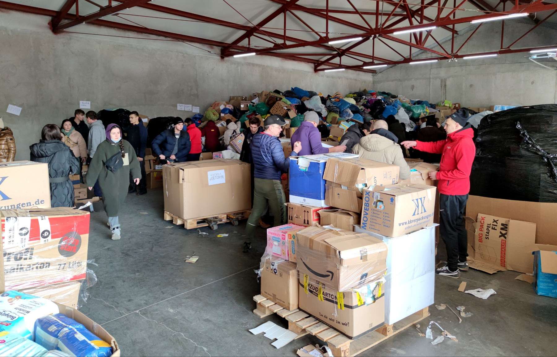 The first humanitarian cargo were sent to different parts of Ukraine