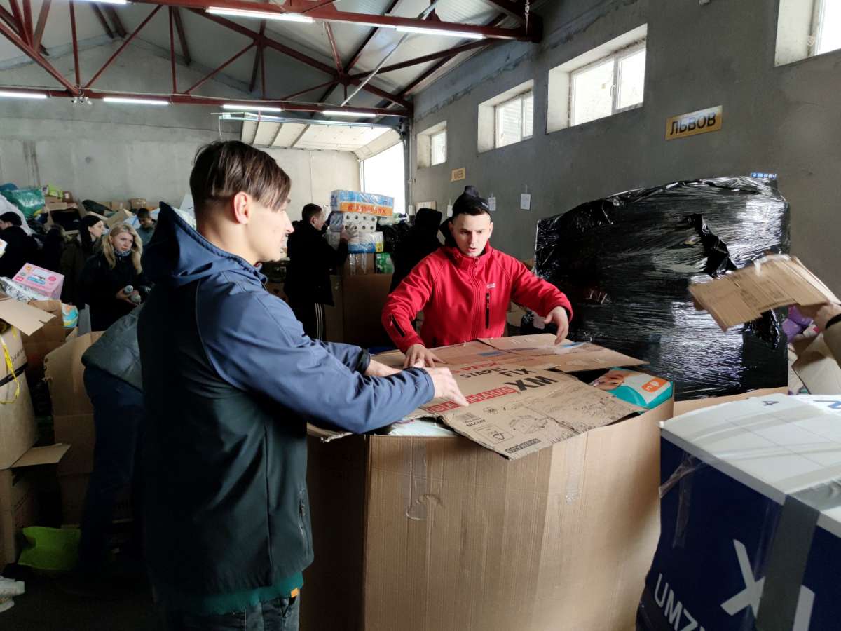 The first humanitarian cargo were sent to different parts of Ukraine